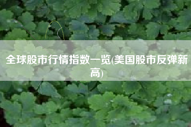 全球股市行情指数一览(美国股市反弹新高)