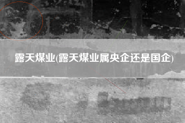 露天煤业(露天煤业属央企还是国企)
