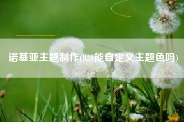 诺基亚主题制作(920能自定义主题色吗)