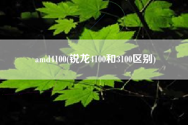 amd4100(锐龙4100和3100区别)
