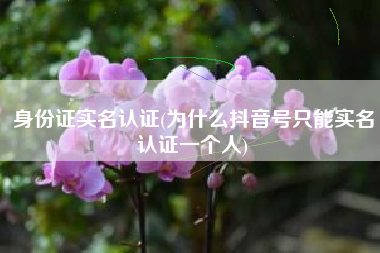 身份证实名认证(为什么抖音号只能实名认证一个人)