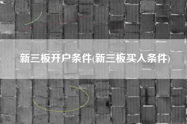 新三板开户条件(新三板买入条件)