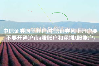 中信证券网上开户(中信证券网上开户要不要开通沪市A股账户和深圳A股账户)
