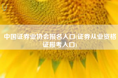 中国证券业协会报名入口(证券从业资格证报考入口)