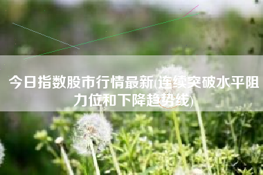 今日指数股市行情最新(连续突破水平阻力位和下降趋势线)