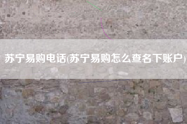 苏宁易购电话(苏宁易购怎么查名下账户)