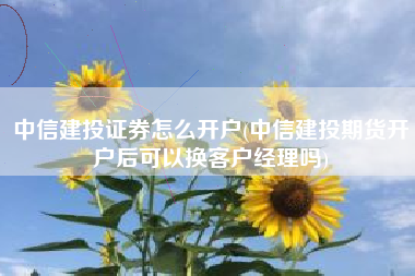 中信建投证券怎么开户(中信建投期货开户后可以换客户经理吗)