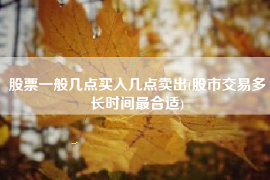 股票一般几点买入几点卖出(股市交易多长时间最合适)