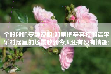 个股股吧安静说明(如果把辛弃疾的清平乐村居里的场景放到今天还有没有情趣)