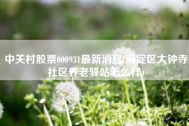 中关村股票000931最新消息(海淀区大钟寺社区养老驿站怎么样)