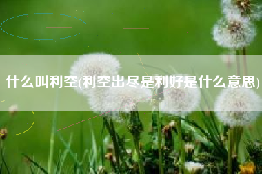 什么叫利空(利空出尽是利好是什么意思)