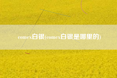 comex白银(comex白银是哪里的)