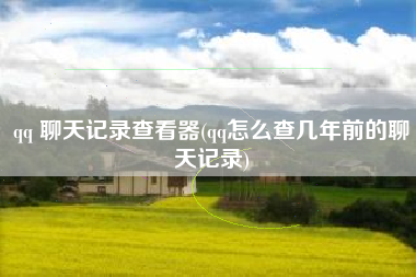 qq 聊天记录查看器(qq怎么查几年前的聊天记录)