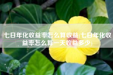 详细阅读:七日年化收益率怎么算收益(七日年化收益率怎么算一天收益多少) 七日年化收益率怎么算收益(七日年化收益率怎么算一天收益多少)