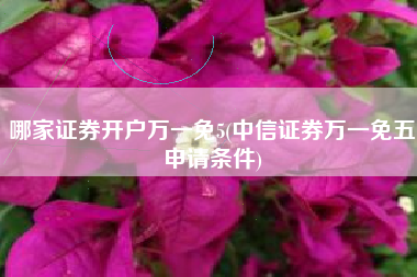 哪家证券开户万一免5(中信证券万一免五申请条件)