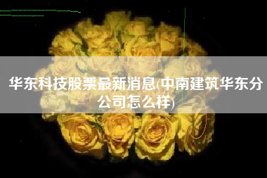 华东科技股票最新消息(中南建筑华东分公司怎么样)