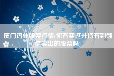厦门钨业股票行情(你有买过并持有到翻倍卖出的股票吗)