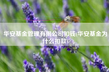 华安基金管理有限公司扣钱(华安基金为什么扣款)