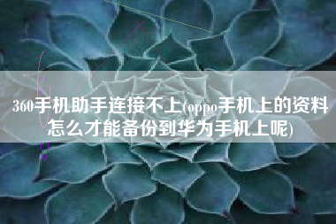 360手机助手连接不上(oppo手机上的资料怎么才能备份到华为手机上呢)
