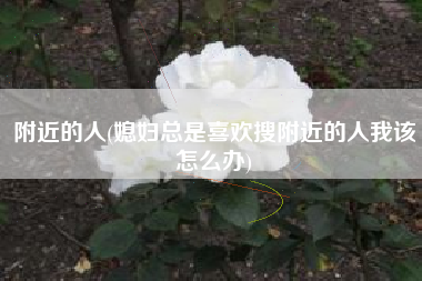 附近的人(媳妇总是喜欢搜附近的人我该怎么办)