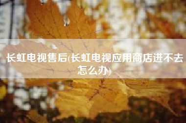 长虹电视售后(长虹电视应用商店进不去怎么办)