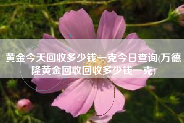 黄金今天回收多少钱一克今日查询(万德隆黄金回收回收多少钱一克)