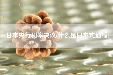 日本央行利率决议(什么是日本式通缩)