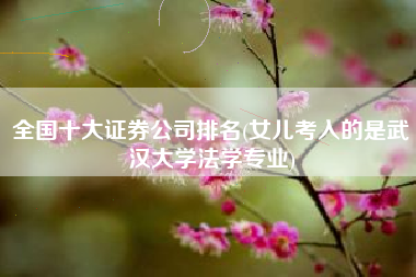 全国十大证券公司排名(女儿考入的是武汉大学法学专业)