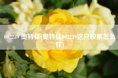 002239 奥特佳(奥特佳002239这只股票怎么样)