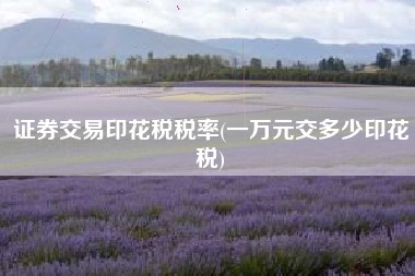 证券交易印花税税率(一万元交多少印花税)