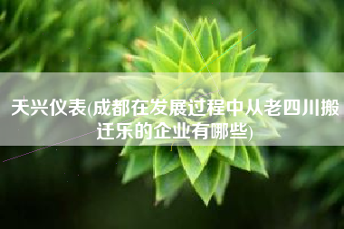 详细阅读:天兴仪表(成都在发展过程中从老四川搬迁乐的企业有哪些) 天兴仪表(成都在发展过程中从老四川搬迁乐的企业有哪些)