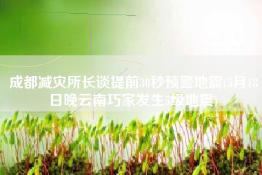 成都减灾所长谈提前30秒预警地震(5月18日晚云南巧家发生5级地震)