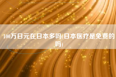 100万日元在日本多吗(日本医疗是免费的吗)