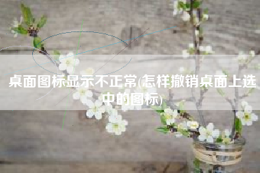桌面图标显示不正常(怎样撤销桌面上选中的图标)