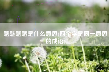 详细阅读:魑魅魍魉是什么意思(四个字是同一意思的成语) 魑魅魍魉是什么意思(四个字是同一意思的成语)