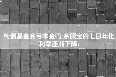 纯债基金会亏本金吗(余额宝的七日年化利率逐渐下降)