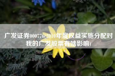 广发证券000776(2010年度权益实施分配对我的广发股票有啥影响)