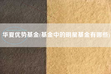 华夏优势基金(基金中的明星基金有哪些)