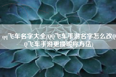 qq飞车名字大全(QQ飞车手游名字怎么改QQ飞车手游更换昵称方法)