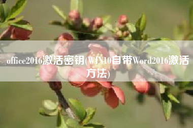 office2016激活密钥(WIN10自带Word2016激活方法)