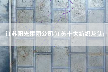 江苏阳光集团公司(江苏十大纺织龙头)