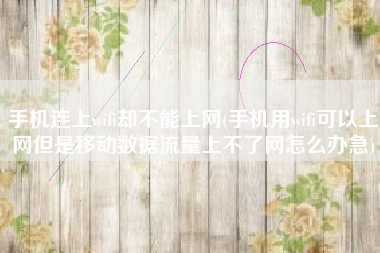 手机连上wifi却不能上网(手机用wifi可以上网但是移动数据流量上不了网怎么办急)
