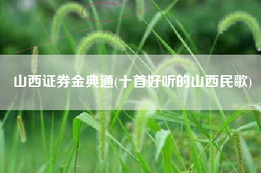 山西证券金典通(十首好听的山西民歌)