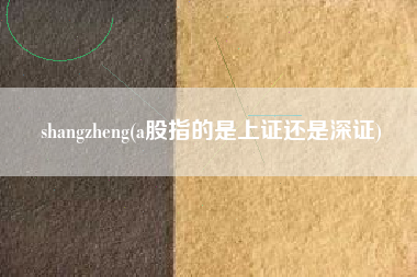 shangzheng(a股指的是上证还是深证)