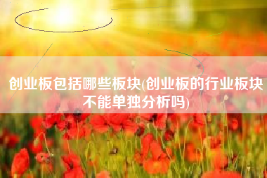 创业板包括哪些板块(创业板的行业板块不能单独分析吗)