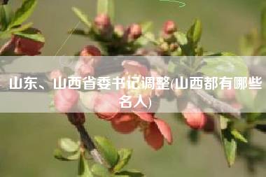 山东、山西省委书记调整(山西都有哪些名人)