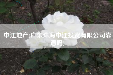 中江地产(广东珠海中江投资有限公司靠谱吗)