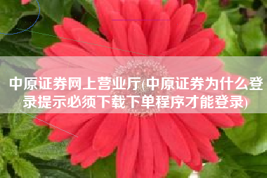 中原证券网上营业厅(中原证券为什么登录提示必须下载下单程序才能登录)