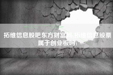 拓维信息股吧东方财富网(拓维信息股票属于创业板吗)
