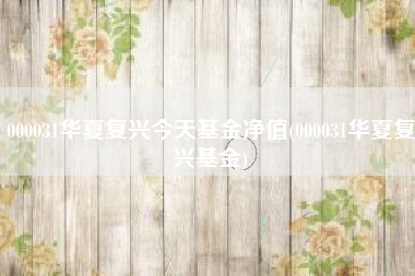 000031华夏复兴今天基金净值(000031华夏复兴基金)